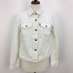 Levi's White Cotton Denim Jacket